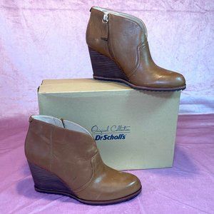 NEW! Dr. Scholl's "INDA" Wedge Bootie TAN